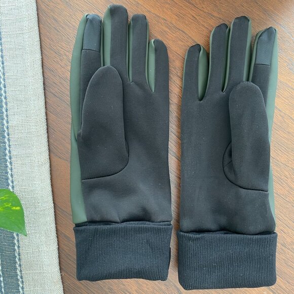 Rains Waterproof 100% Poly Gloves Green & Blk Touch Screen Compatible Unisex M/L - Picture 3 of 11